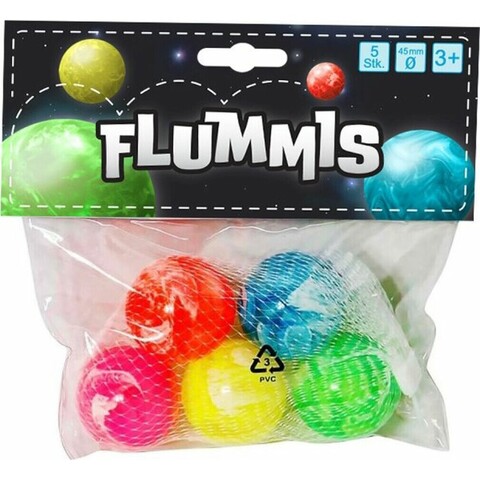 TOF Flummis 5 Stück im Beutel – Bunte Hüpfbälle für Kinder ab 3 Jahren - Wie neu