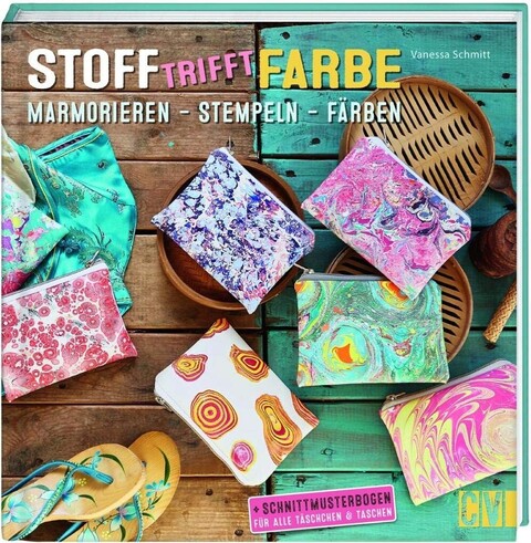 Stoff und Farbe. Stoff und Farbe - Marmorieren. Stempeln. Färben. Nähen