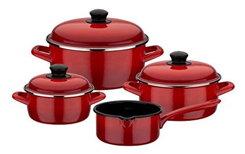 GSW Kochtopf-Set Stahl-Emaille Red Shadow 7-tlg.