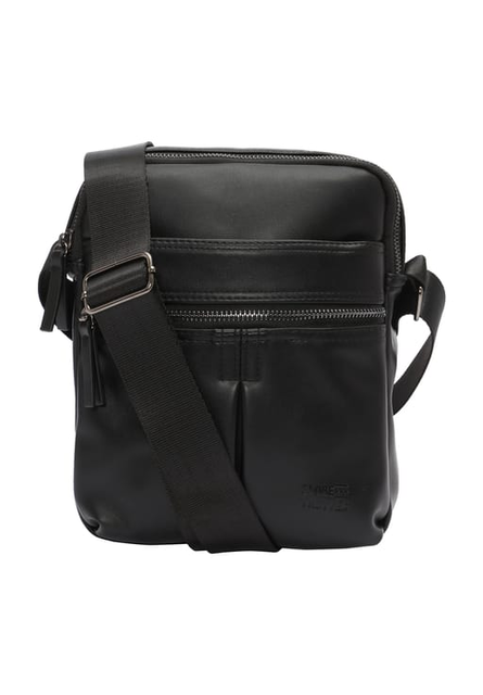 GLOBETROTTER PU II Schultertasche schwarz – Kunstleder, Reißverschluss - Neu
