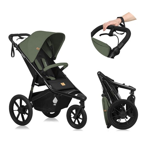 Lionelo Buggy Azura Green Forest – Dreirad-Kinderwagen mit Lufträdern - Sehr gut