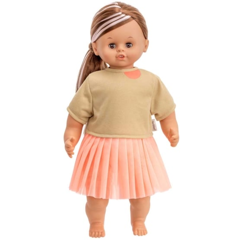 Skrållan Sprechende Puppe 45 cm Dunkel – Spielpuppe mit dunklem Haar - Neu