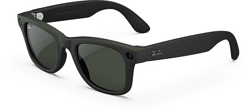 Ray-Ban Meta Wayfarer Rahmen Glänzend Schwarz mit Gläser Klar Graphit Grün Transitions