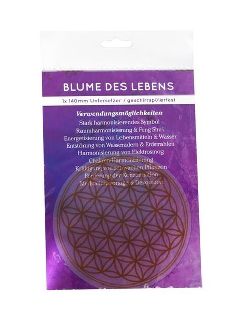 Blume des Lebens Untersetzer 140mm Gold von JOJO – Esoterik Deko - Neu
