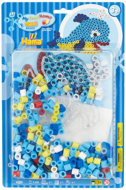 Hama 8932 Bügelperlen-Set Wal mit 250 Maxi-Perlen und Zubehör - Wie neu