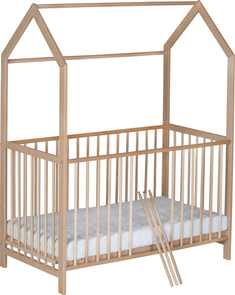 Schardt Hausbett Micky 60x120 cm natur lackiert – Massivholz Kinderbett - Gut