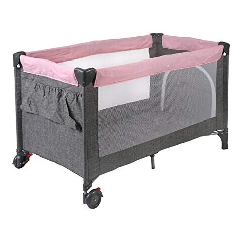 CHIC 4 BABY Reisebett Luxus Melange grau-rosa