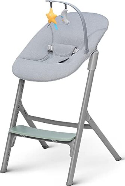 Kinderkraft Hochstuhl LIVY mit Babywippe CALMEE Happy Shapes - Wie neu