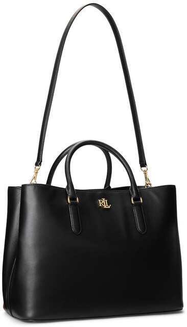 Ralph Lauren Marcy Leder Henkeltasche schwarz
