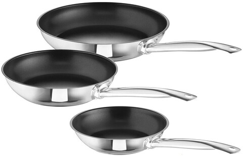 Rohe Bobby Pfannen-Set 3-teilig – Edelstahl Bratpfannen 20/24/28 cm - Wie neu