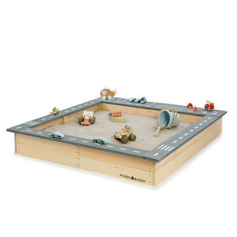 Muddy Buddy Kinder-Sandkasten Highway Hero Holz Natur