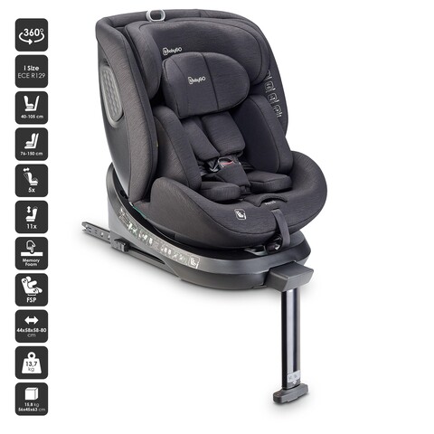 babyGO Move 360 Kindersitz Schwarz
