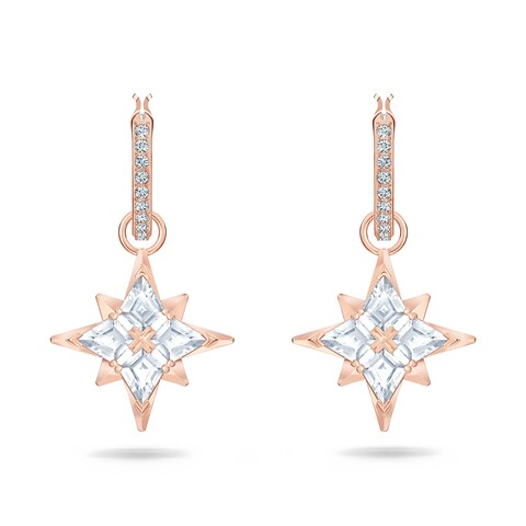 Swarovski Symbolic Drop Ohrhänger, Stern, Weiß, Roségold-Legierung - Gut