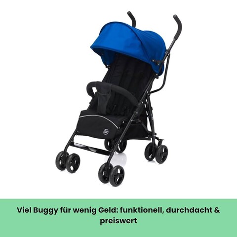 Fillikid Buggy Glider Schwarz/Grau – Leichter, faltbarer Kinderwagen