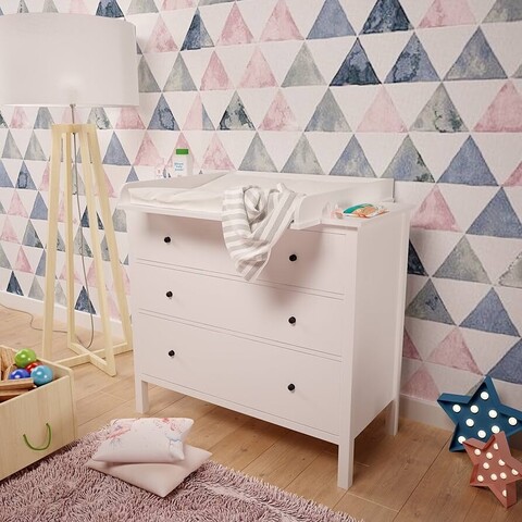 Polini Kids Wickelaufsatz für IKEA Malm/Hemnes Kommoden – Weiß, Holz