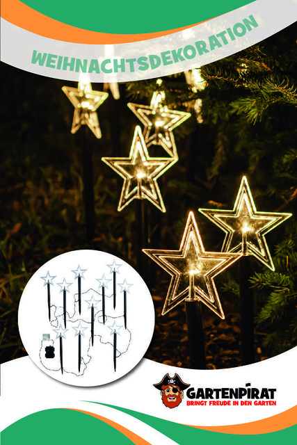 LED-Gartenstecker "Sterne" 3er-Set – Advents- und Weihnachtsdeko