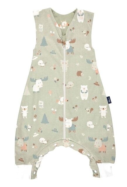 ALVI Schlafsack mit abnehmbaren Ärmeln Zootiere taupe – Babyschlafsack