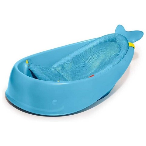 Skip Hop Moby Babybadewanne Blau – Mitwachsendes 3-Stufen-System für Neugeborene