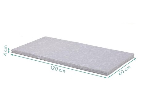 fillikid Reisebettmatratze 60x120 cm weiß/grau – faltbar, abnehmbarer Bezug