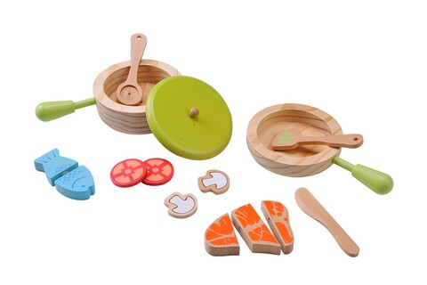 EverEarth® Topf- und Pfannenset – Nachhaltiges Holzspielzeug für Kinderküche
