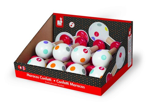 Janod® Konfetti Maracas – Holz-Rassel für Kinder ab 2 Jahren