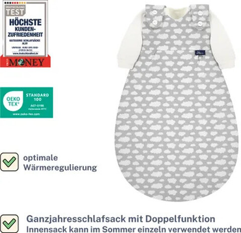 ALVI 4-Seasons Baby-Mäxchen Außensack Mull granite grün