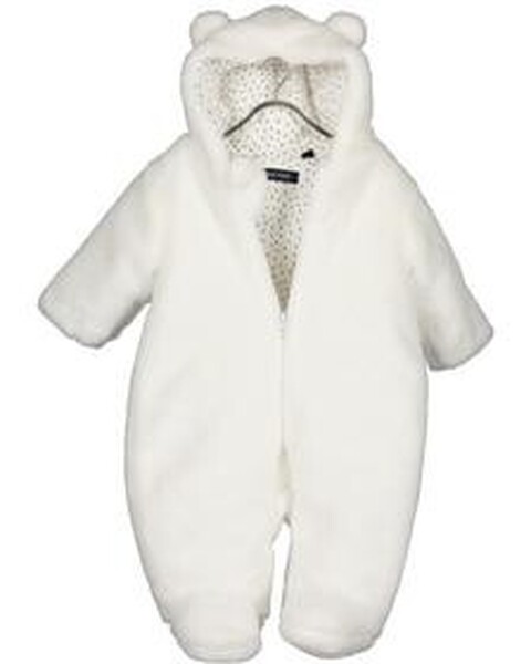 BLUE SEVEN Flauschoverall Weiß – Kuscheliger Baby-Overall mit Kapuze