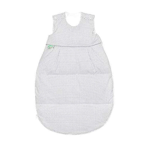 Odenwälder Thermo-Nest Daunenschlafsack Dots Light Grey – Wärmender Babyschlafsack