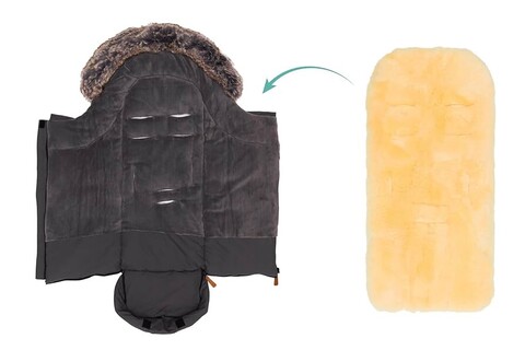 fillikid Winterfußsack Mavensi Lammfell schwarz