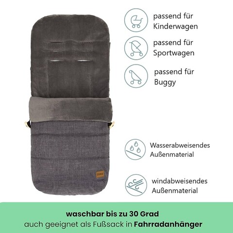 Fillikid Winterfußsack Lanin Polyester natur – Wärmender Kinderwagen-Fußsack