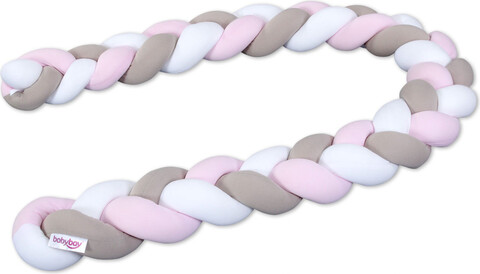 babybay® Nestchenschlange geflochten weiß/beige/rosa