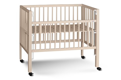tiSsi® Beistellbett Maxi Boxspring seiden-beige – Babybett aus Buche