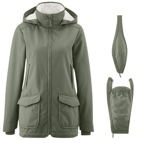 mamalila Softshell-Tragejacke Papa Allrounder agave – Wind- & wasserdicht