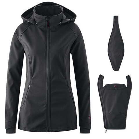 mamalila Softshell-Tragejacke Papa Allrounder schwarz – Herren-Babytragejacke