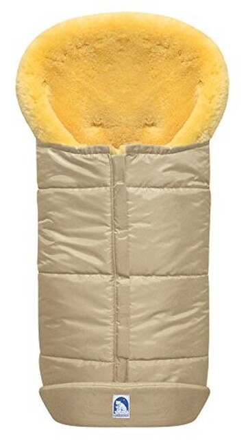 Heitmann Premium Lammfellfußsack beige – Eisbärchen Kinderwagen Zubehör