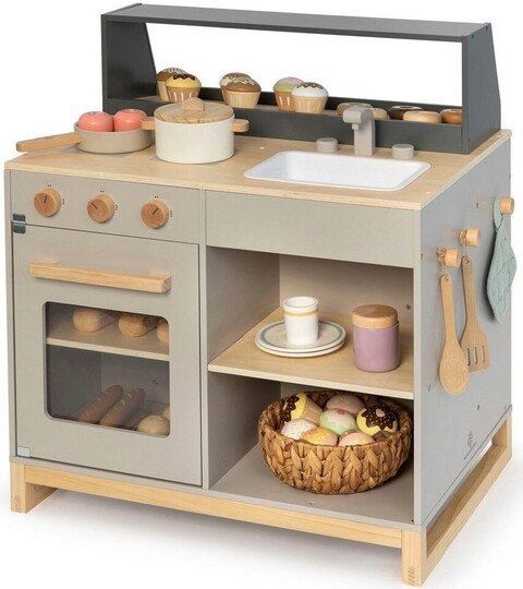 MUSTERKIND® Spielküche Linum – Weiße Kinderküche aus Holz mit Zubehör
