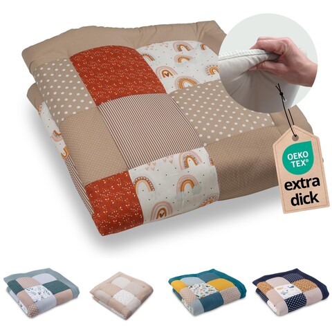 Ullenboom Krabbeldecke Regenbogen 120x120 cm – OEKO-TEX® zertifiziert