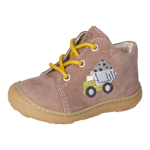 PEPINO Lauflernschuh Mecki schoko mittel – Baby Schnürschuh aus Leder