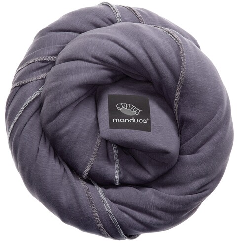 manduca Tragetuch Sling Slate – Elastisches Babytragetuch aus Bio-Baumwolle
