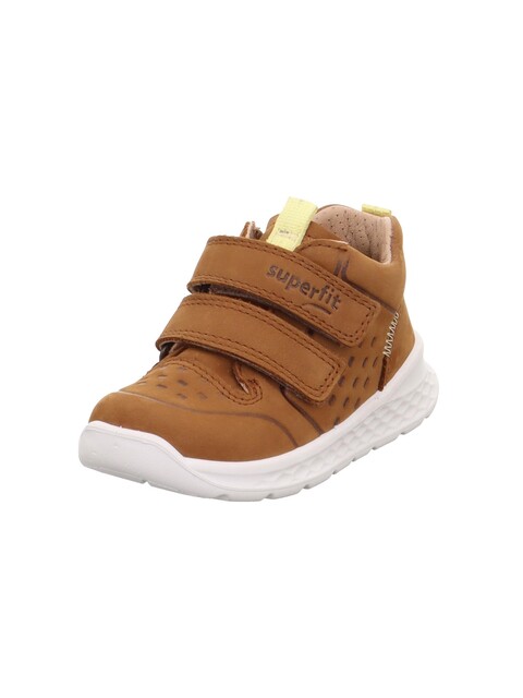 Superfit Halbschuh Breeze braun/gelb – Kinder Sneaker aus Nubukleder