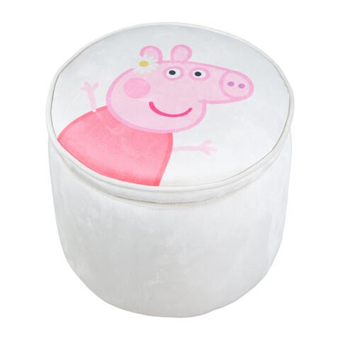 roba Kinderhocker rund Peppa Pig – Bequemer Sitzhocker mit Stauraum für Kinderzimmer