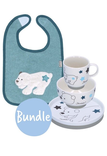 Sterntaler Geschirrset & Lätzchen Set – Emmily dunkelrot