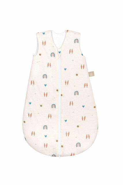 Odenwälder Jersey-Schlafsack wattiert Rainbow ecru – Baby-Schlafsack