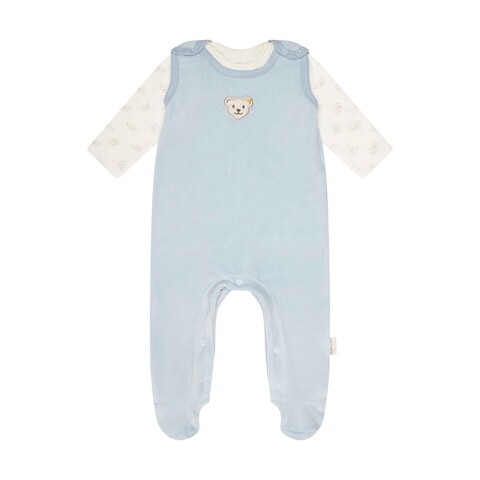 Steiff Strampler-Set GOTS celestial blue – Bio-Baumwolle für Babys
