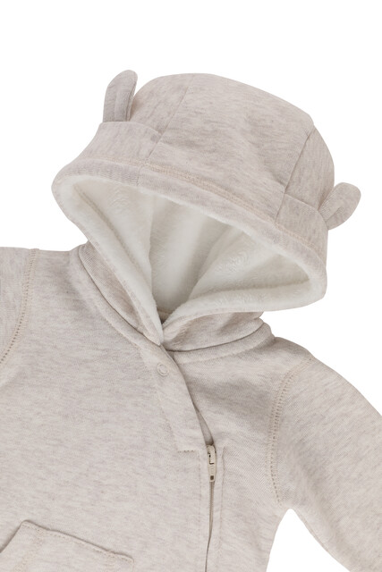 kindsgard Plüsch Jacke Bomo Weiß – Kuschelige Babyjacke mit Kapuze