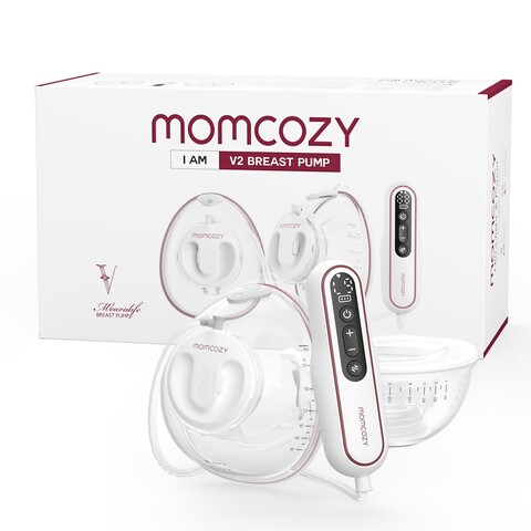 momcozy Doppelmilchpumpe V2 tragbar weiß elektrische Milchpumpe