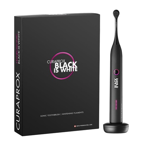 Curaden Curaprox Hydrosonic Black Is White Schallzahnbürste schwarz