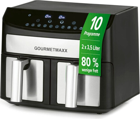 Gourmetmaxx Doppelkammer Heißluftfritteuse 2x 3.5l