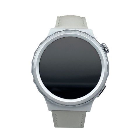 Huawei GT 3 Pro 43mm Bluetooth Lederarmband weiß Edelstahlgehäuse weiß