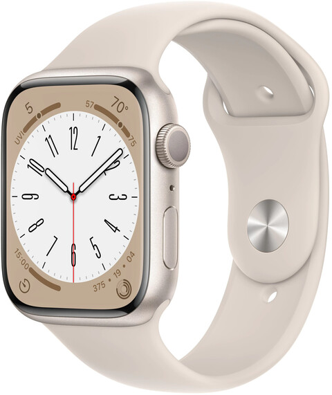 Apple Watch Series 8 45mm GPS Sportarmband polarstern Aluminiumgehäuse polarstern